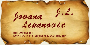 Jovana Lepanović vizit kartica